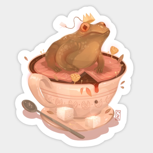 Tea Frog Queen Sticker by Claire Lin